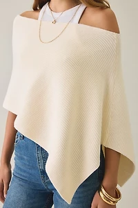 Lioness Luminous Asymmetric Ribbed Knit Poncho Top
