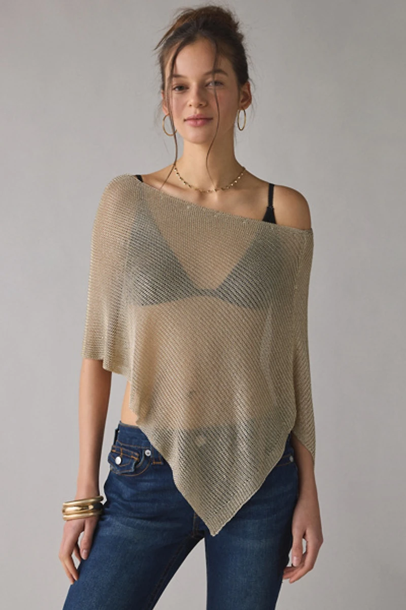 Lioness Luminous Asymmetric Sheer Poncho Top