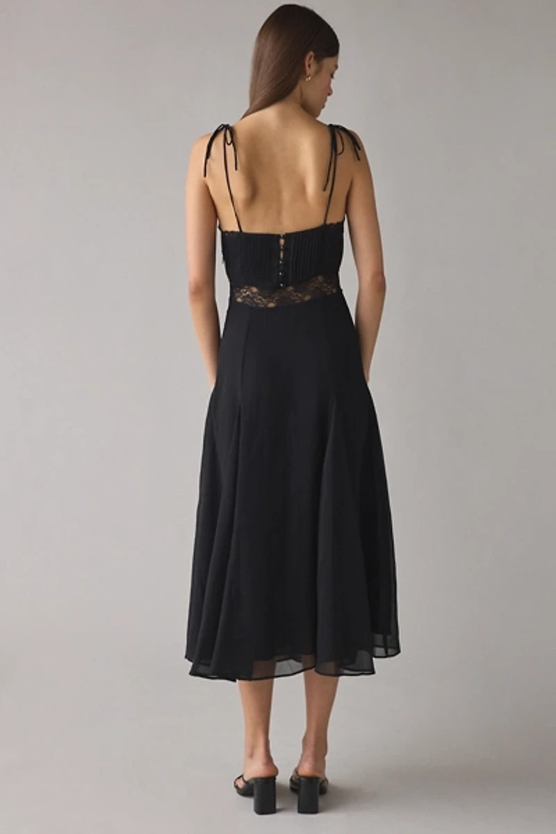 Lioness Harmony Lace Trim Slip Midi Dress