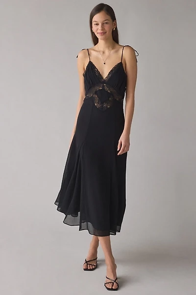 Lioness Harmony Lace Trim Slip Midi Dress