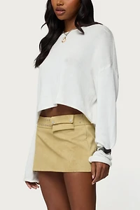Edikted Roney Stud Faux Suede Mini Skort