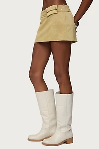 Edikted Roney Stud Faux Suede Mini Skort