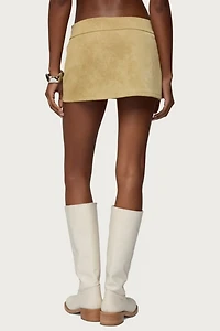 Edikted Roney Stud Faux Suede Mini Skort