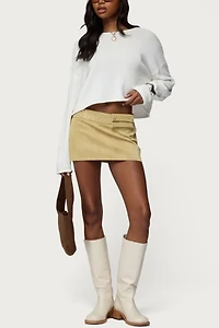 Edikted Roney Stud Faux Suede Mini Skort