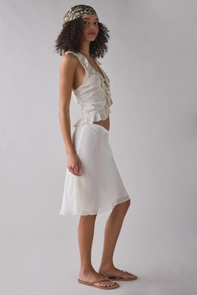 Lioness Shoreline Sheer Slip Midi Skirt