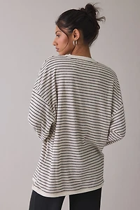 Lioness Bry Noir Stripe Oversized Long Sleeve Tee