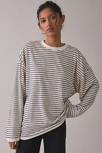 Lioness Bry Noir Stripe Oversized Long Sleeve Tee