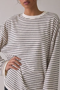 Lioness Bry Noir Stripe Oversized Long Sleeve Tee