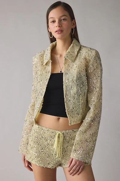 Lioness Slick Sequin Crop Jacket