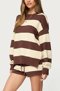 Edikted Riley Striped Knit Shorts