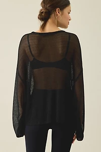 Lioness Bloom Sheer Oversized Long Sleeve Top