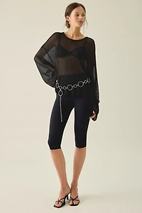 Lioness Bloom Sheer Oversized Long Sleeve Top