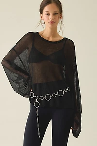 Lioness Bloom Sheer Oversized Long Sleeve Top