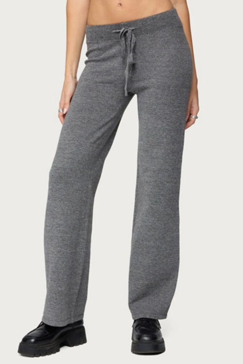 Edikted Ayah Straight Leg Knit Pants