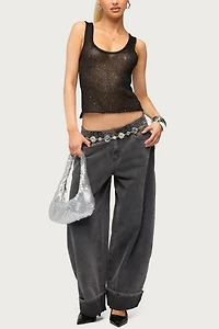 Edikted Petite Kella Low Rise Baggy Jean