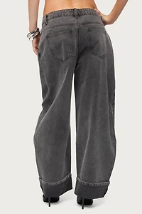 Edikted Petite Kella Low Rise Baggy Jean