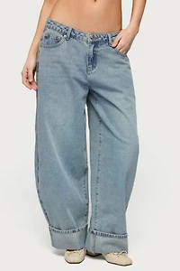 Edikted Petite Kella Low Rise Baggy Jean