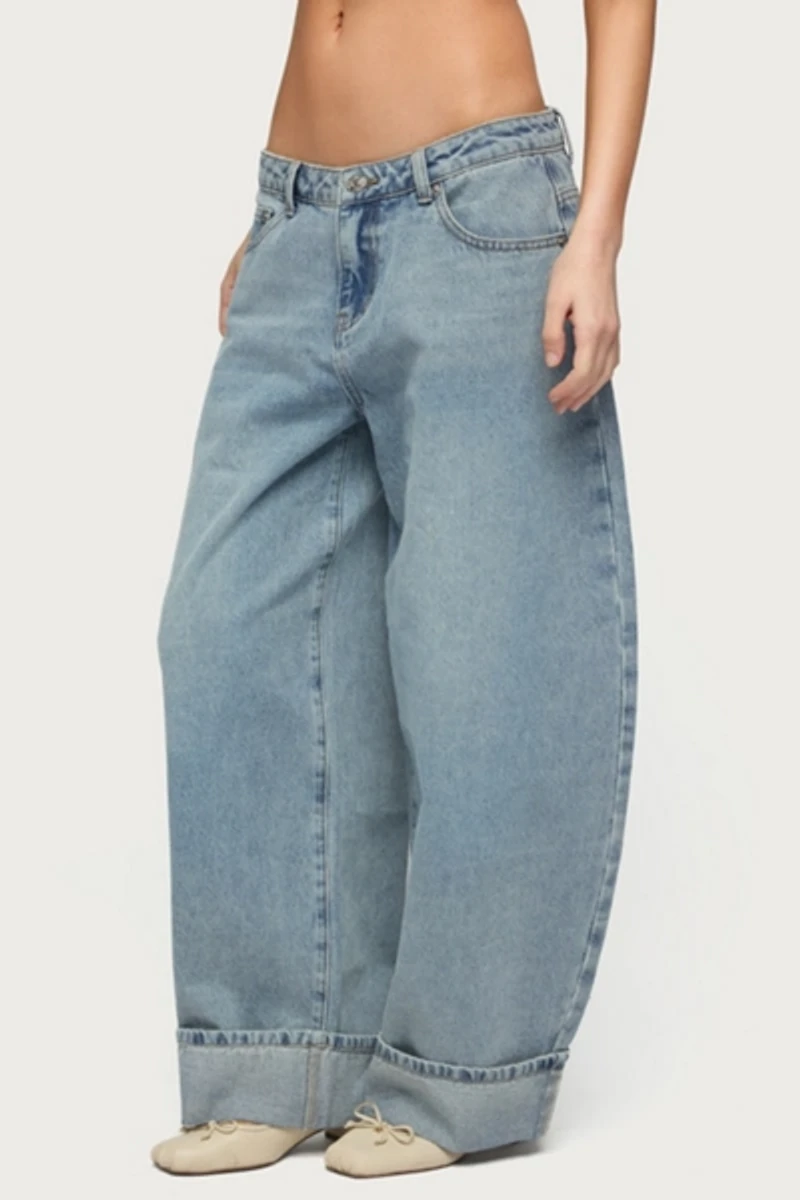 Edikted Petite Kella Low Rise Baggy Jean