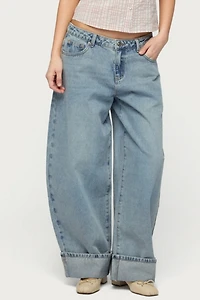 Edikted Petite Kella Low Rise Baggy Jean