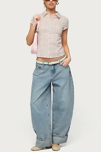 Edikted Petite Kella Low Rise Baggy Jean