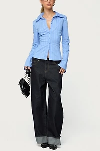 Edikted Petite Kella Low Rise Baggy Jeans