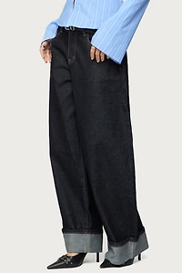 Edikted Petite Kella Low Rise Baggy Jeans