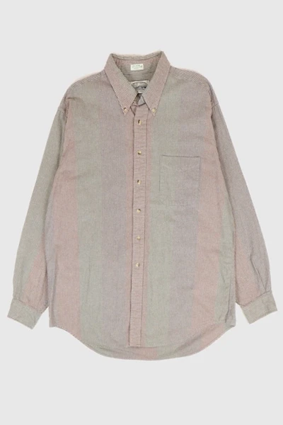 Vintage Striped Flannel Button-Down Shirt