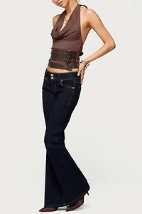 Edikted Buckle Cowl Neck Backless Top