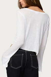 Edikted Catalena Long Sleeve Sheer Top