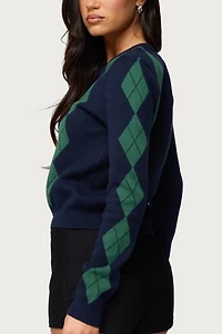 Edikted Farren Argyle Cardigan