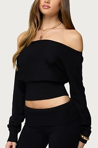 Edikted Skyla Off Shoulder Knit Sweater