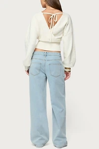 Edikted Lillia V Neck Wrap Sweater