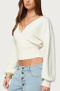 Edikted Lillia V Neck Wrap Sweater