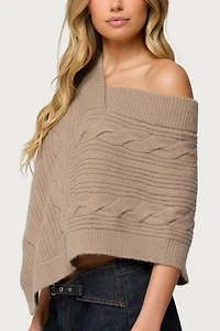 Edikted Vickey Cable Knit Poncho