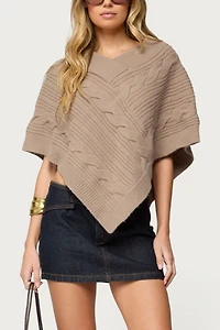 Edikted Vickey Cable Knit Poncho
