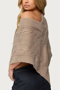 Edikted Vickey Cable Knit Poncho