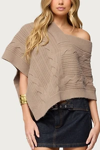 Edikted Vickey Cable Knit Poncho