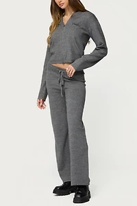 Edikted Ayah Knit Zip Up Hoodie