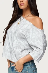 Edikted Davida Off Shoulder Camo Top