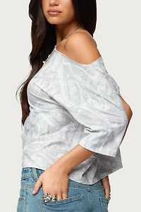 Edikted Davida Off Shoulder Camo Top