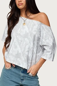 Edikted Davida Off Shoulder Camo Top