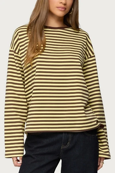 Edikted Jodie Oversized Striped Long Sleeve Top