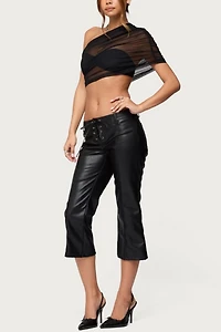 Edikted Layered Bandeau Sheer Mesh Top