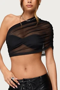 Edikted Layered Bandeau Sheer Mesh Top