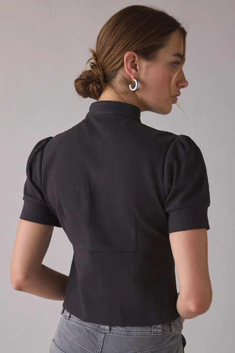 Motel Renia Short Sleeve Military Top