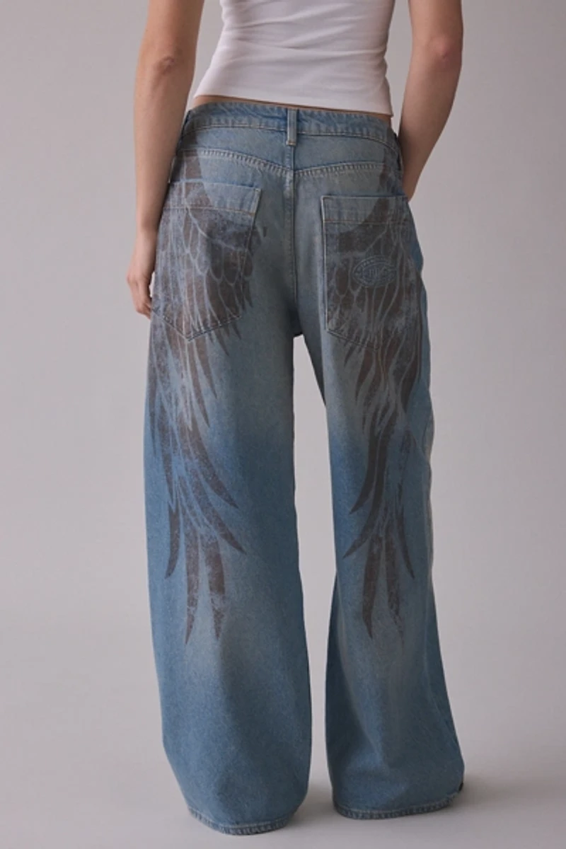 BDG Jaya Angel Wings Graphic Baggy Boyfriend Jeans