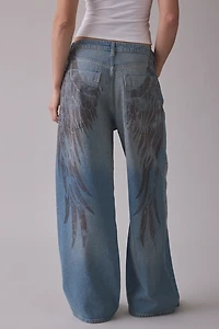 BDG Jaya Angel Wings Graphic Baggy Boyfriend Jeans