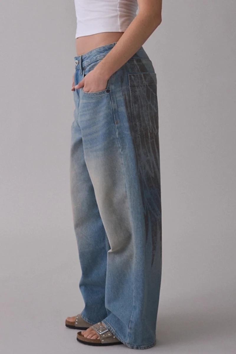 BDG Jaya Angel Wings Graphic Baggy Boyfriend Jeans