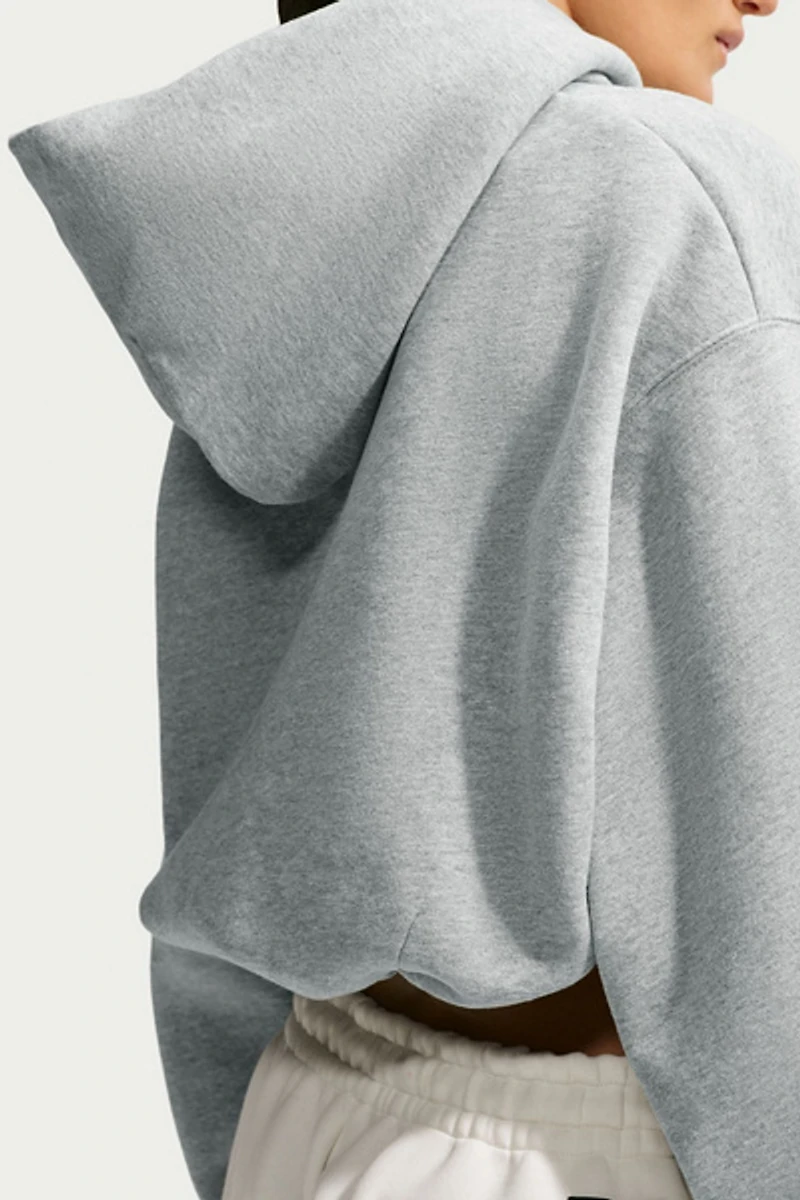 Nike Studio Fleece Oversized Cropped Hoodie Sweatshirt