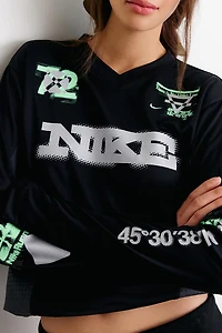 Nike Swift Jersey Graphic Long Sleeve V-Neck Running Top